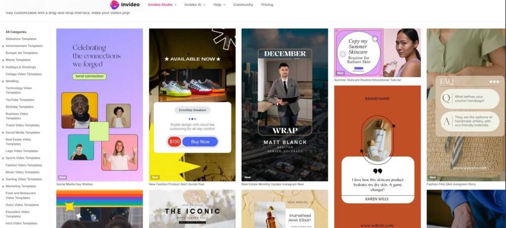 Invideo AI Template Library