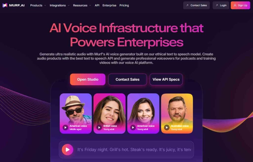 Murf AI dashboard