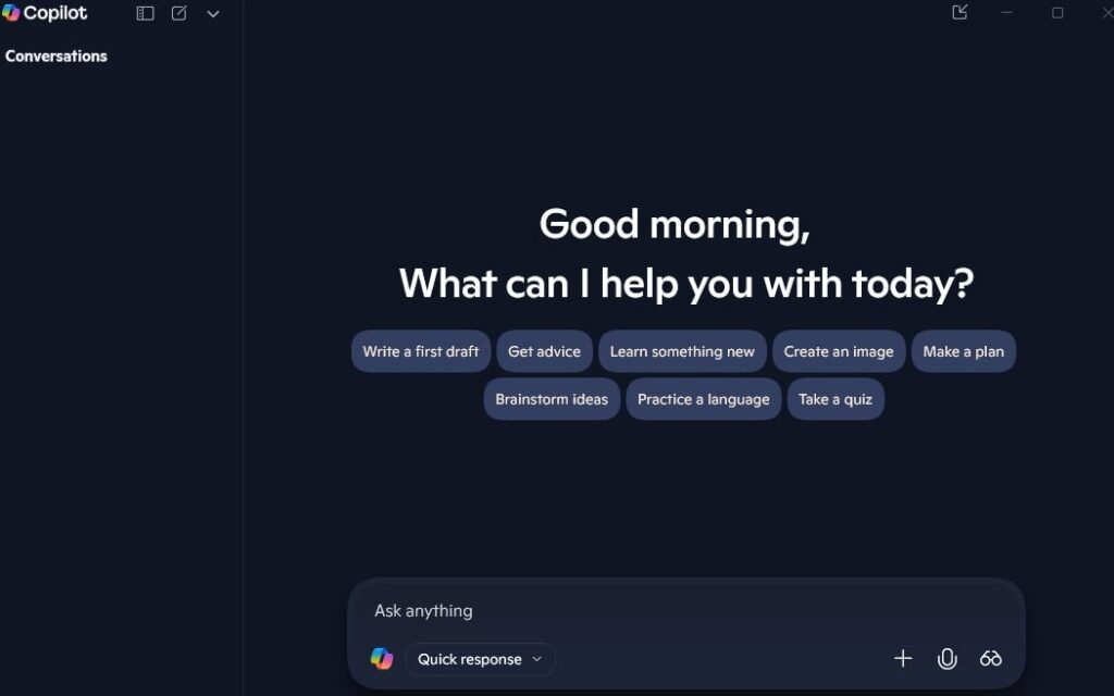 MIcrosoft Copilot homepage